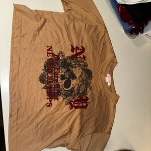 Cropped short sleeve T-shirt